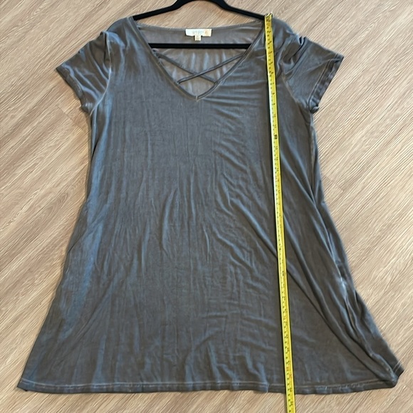 Umgee Women Midi Dress 1XL Grey Distressed Bohemian Contemporary Preppy - Picture 12 of 13